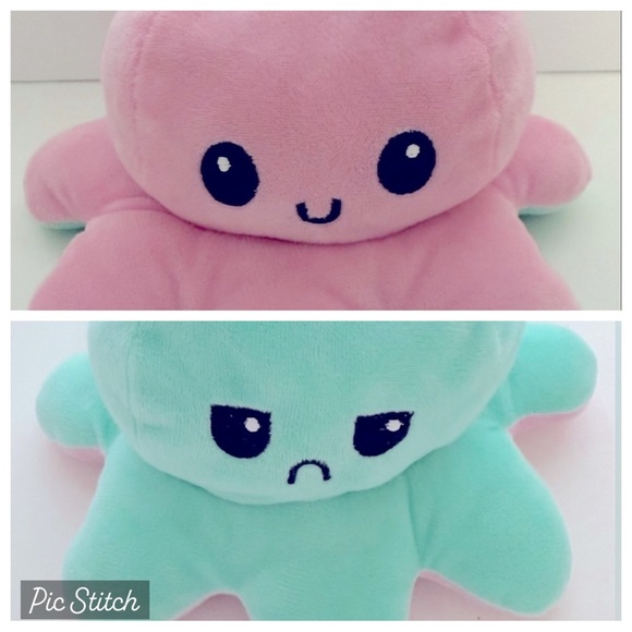 Reversible Mood Octopus Soft Plush Toy - Picture 9 of 9